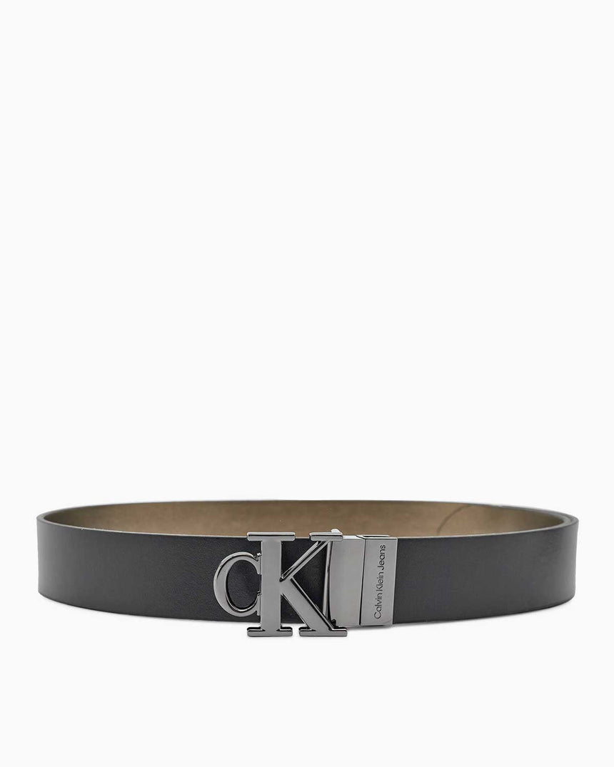 Calvin Klein Round Mono Reversible Belt Kemer Black