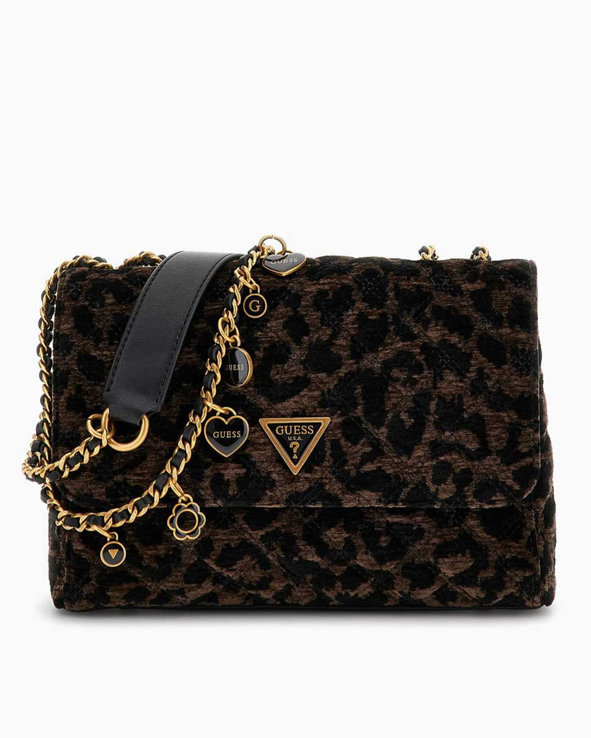 Guess Brenton Giully II 2 Kadın Omuz Çantası Dark Leo