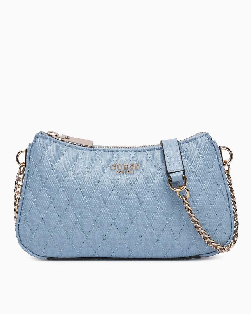 Guess Betula Zincir Detaylı Parlak Mini Çapraz Askılı Çanta Stormy Blue