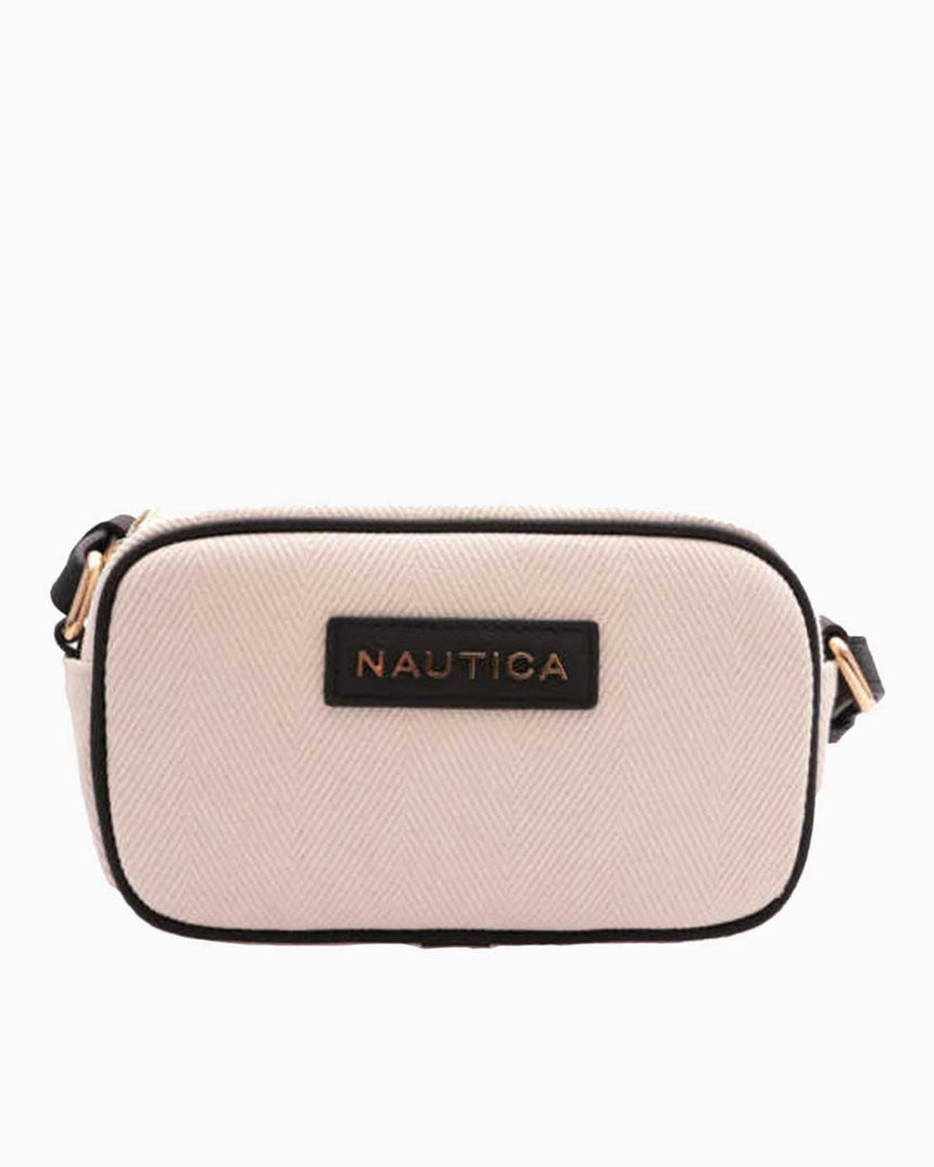 Nautica Mini Cüzdanlı Çapraz Askılı Çanta Bej - Siyah