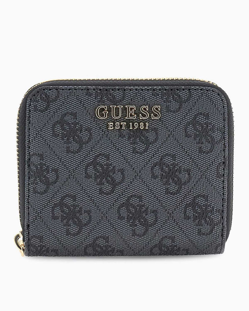 Guess Access Laurel II Küçük Boy Fermuarlı Kadın Cüzdan Coal Logo