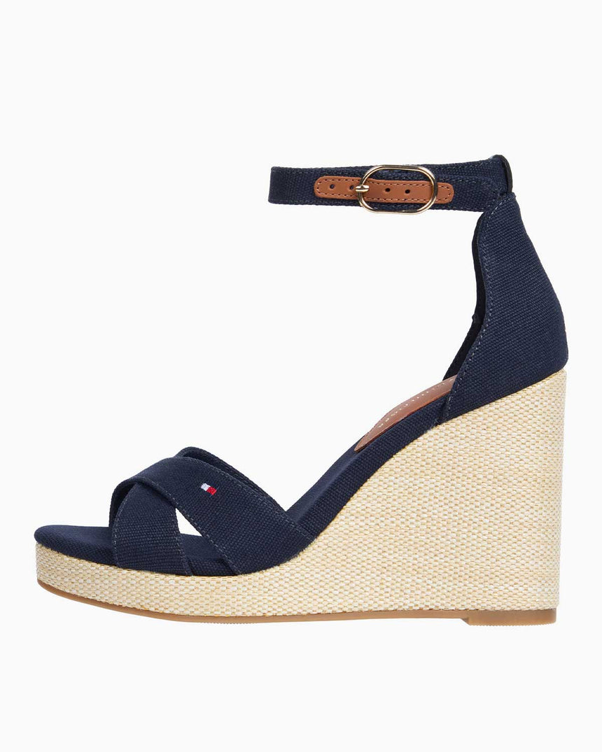 Tommy Hilfiger Flag High Wedge Espadrilles Terlik Space Blue