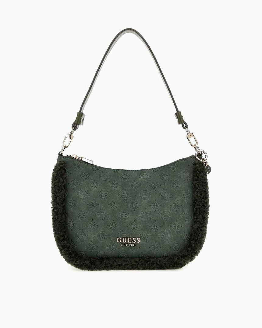 Guess Davika Hobo Monogram Baskılı Omuz Çantası Forest