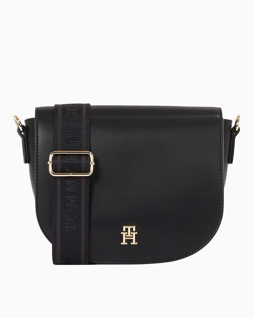 Tommy Hilfiger Logotape Saddle Çapraz Askılı Çanta Black