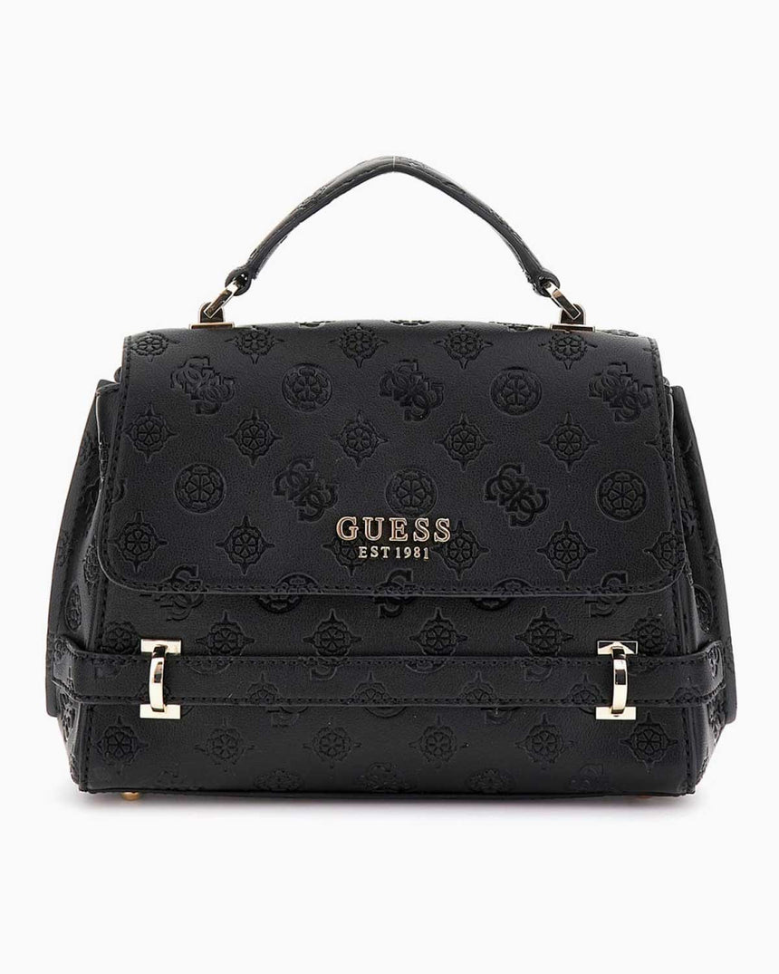 Guess Zarela Kapaklı El Çantası Black Logo