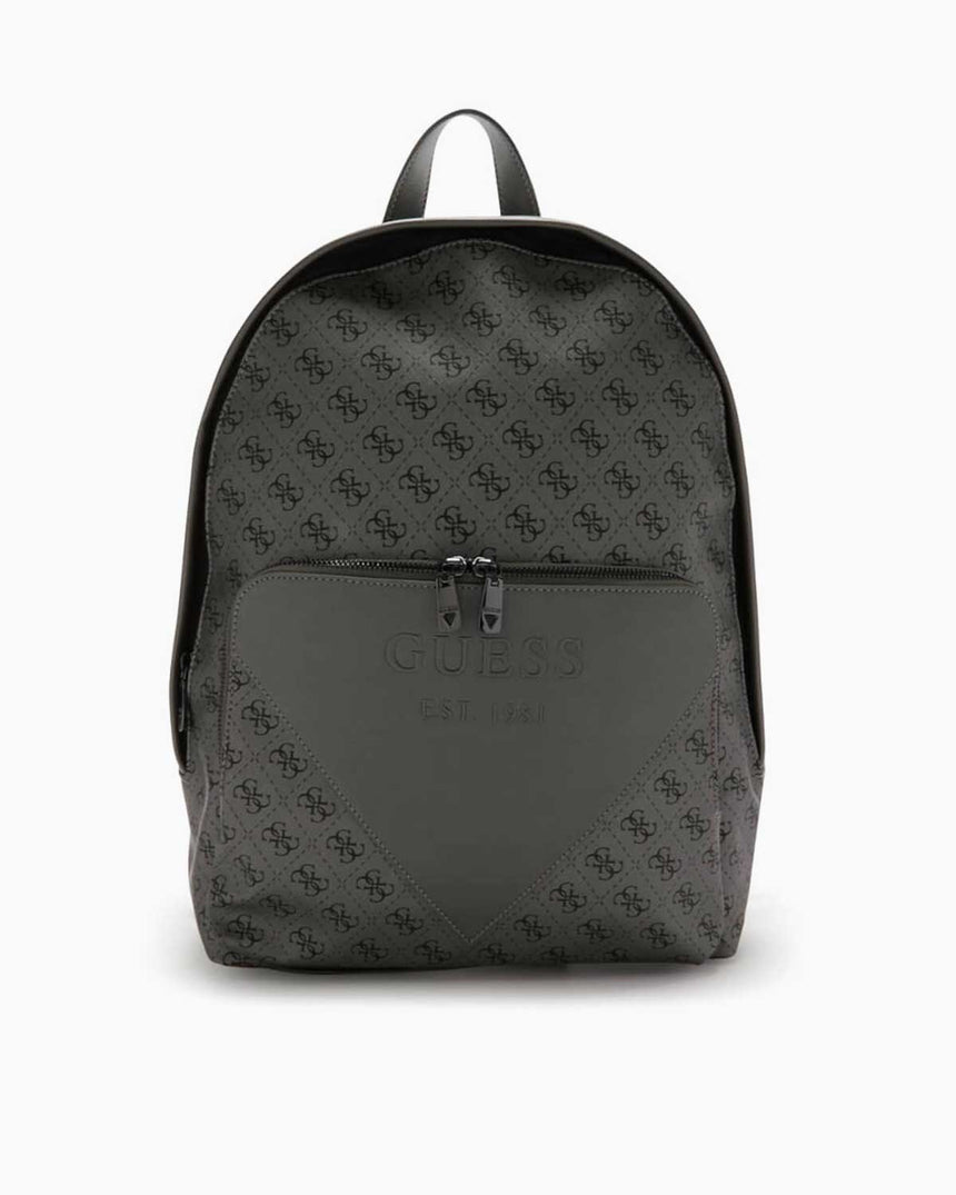 Guess Milano Monogram Baskılı Sırt Çantası Gunmetal