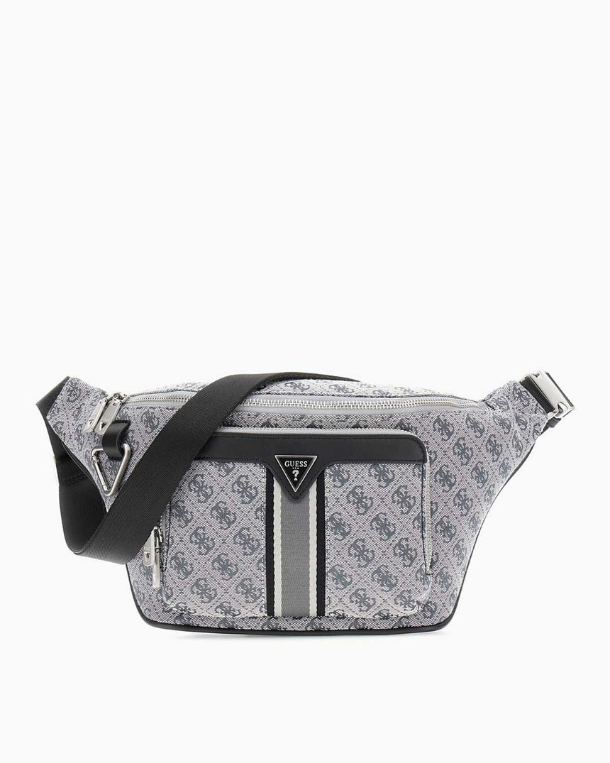 Guess Milano Maxi Monogram Bel Çantası Black/Grey