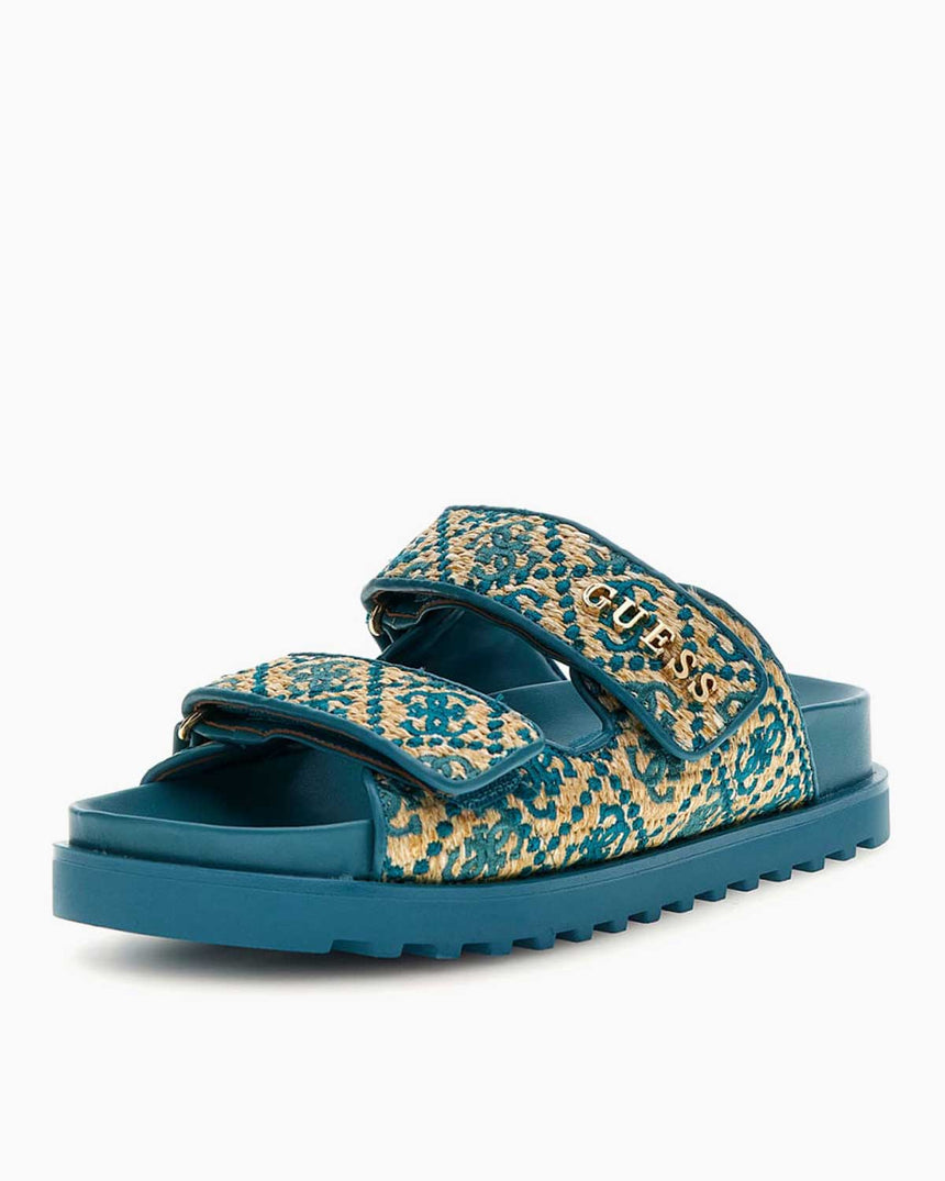 Guess Fadelizz Çift Bantlı Terlik Teal