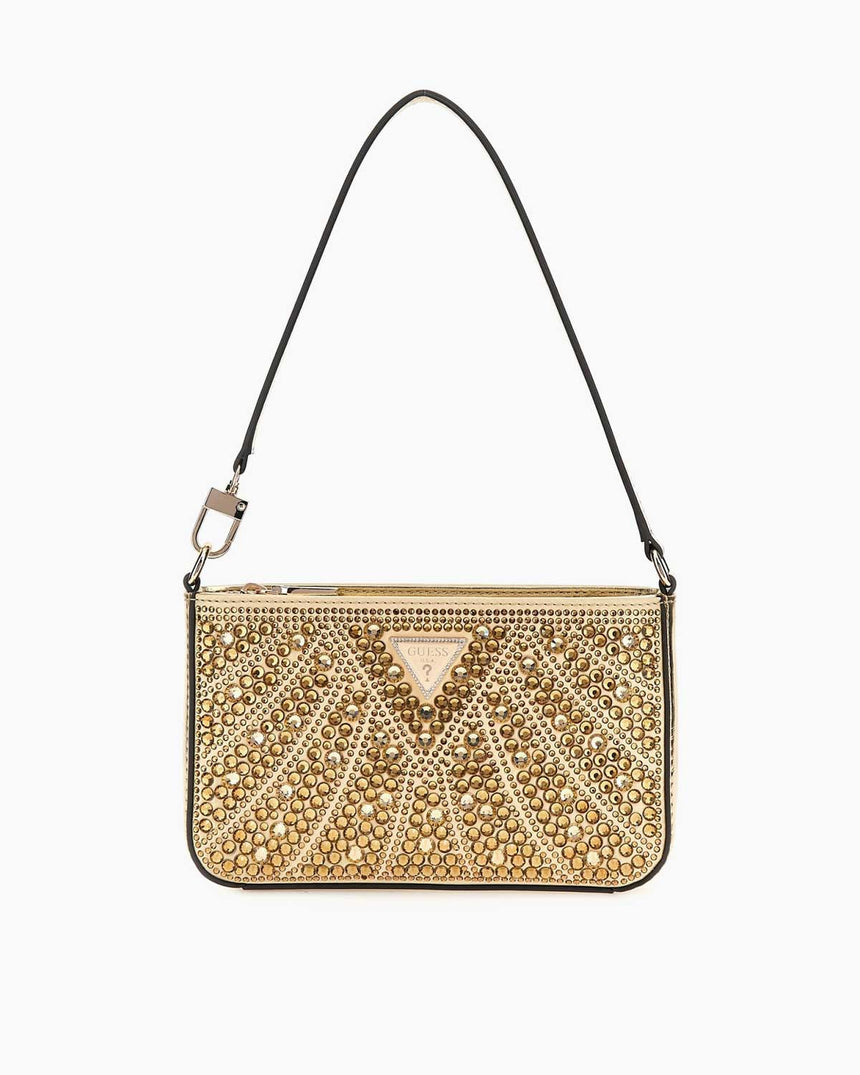 Guess Beauvoir Taşlı Mini Omuz Çantası Gold