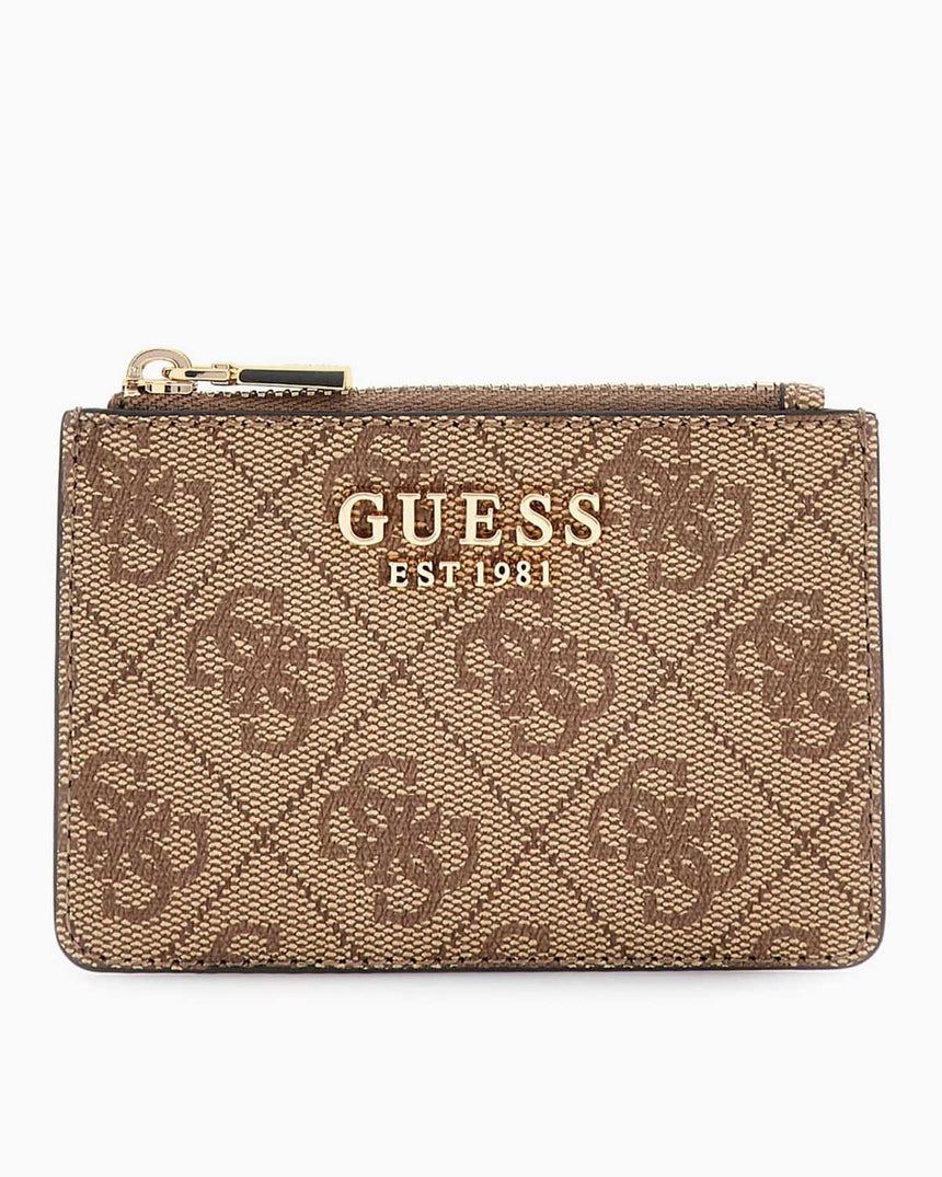 Guess Access Laurel II Kartlık Bölmeli Kadın Cüzdan Latte Logo