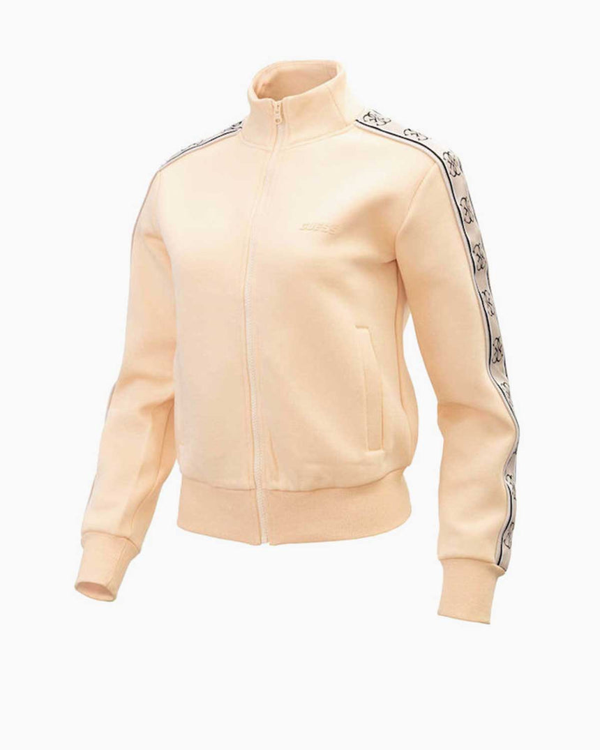 Guess Britney Logo Şeritli Fermuarlı Sweatshirt