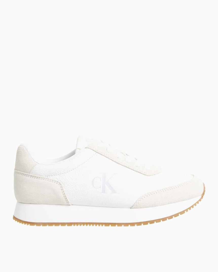 Calvin Klein Runner Lace Up Low Top Sneaker Bright White/Creamy White