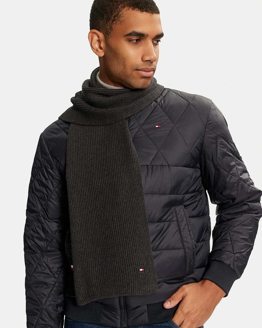Tommy Hilfiger Flag Pima Cash Atkı Charcoal Gray