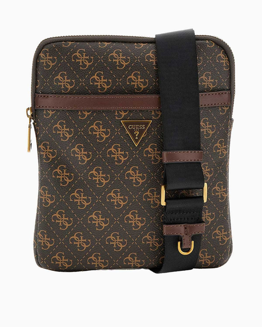 Guess Torino Monogram Logolu Çapraz Askılı Çanta Brown/Ochre