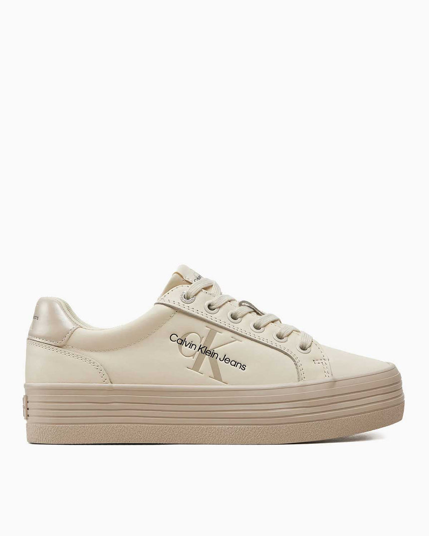 Calvin Klein Flatform Lace Up Sneakers Creamy White/Eggshell