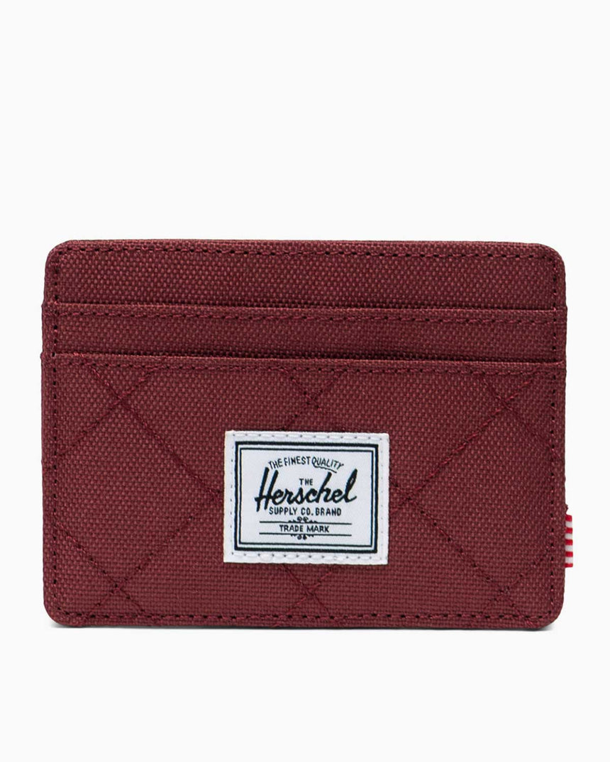 Herschel Charlie Cardholder Kartlık Oxblood Red Quilted