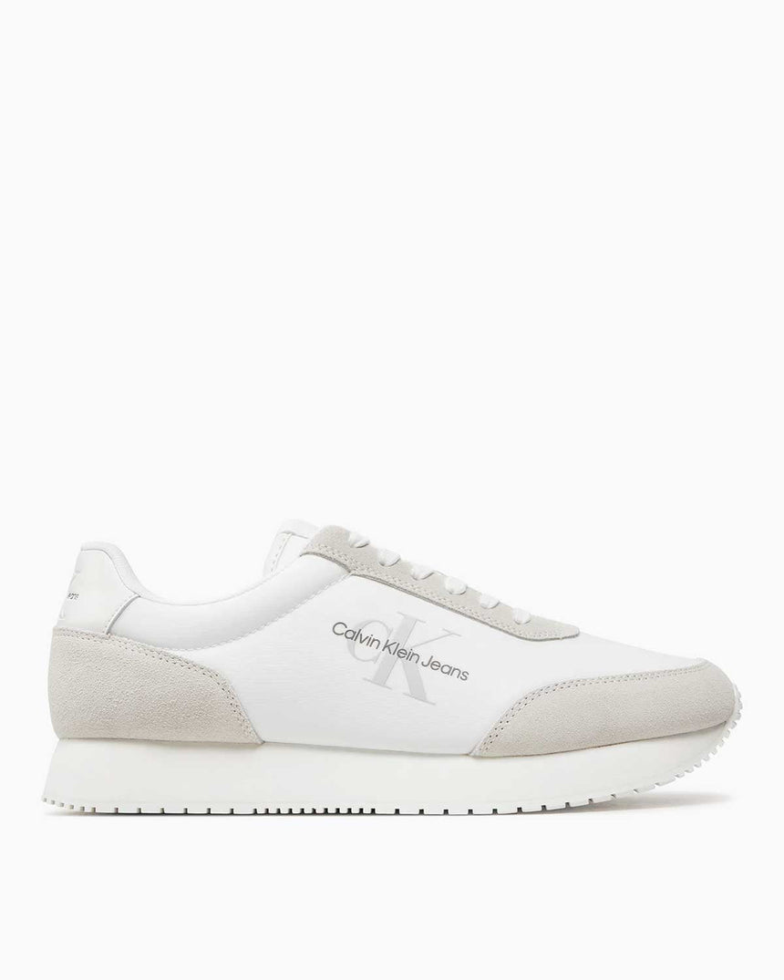 Calvin Klein Retro Runner Low Top Sneakers Triple White