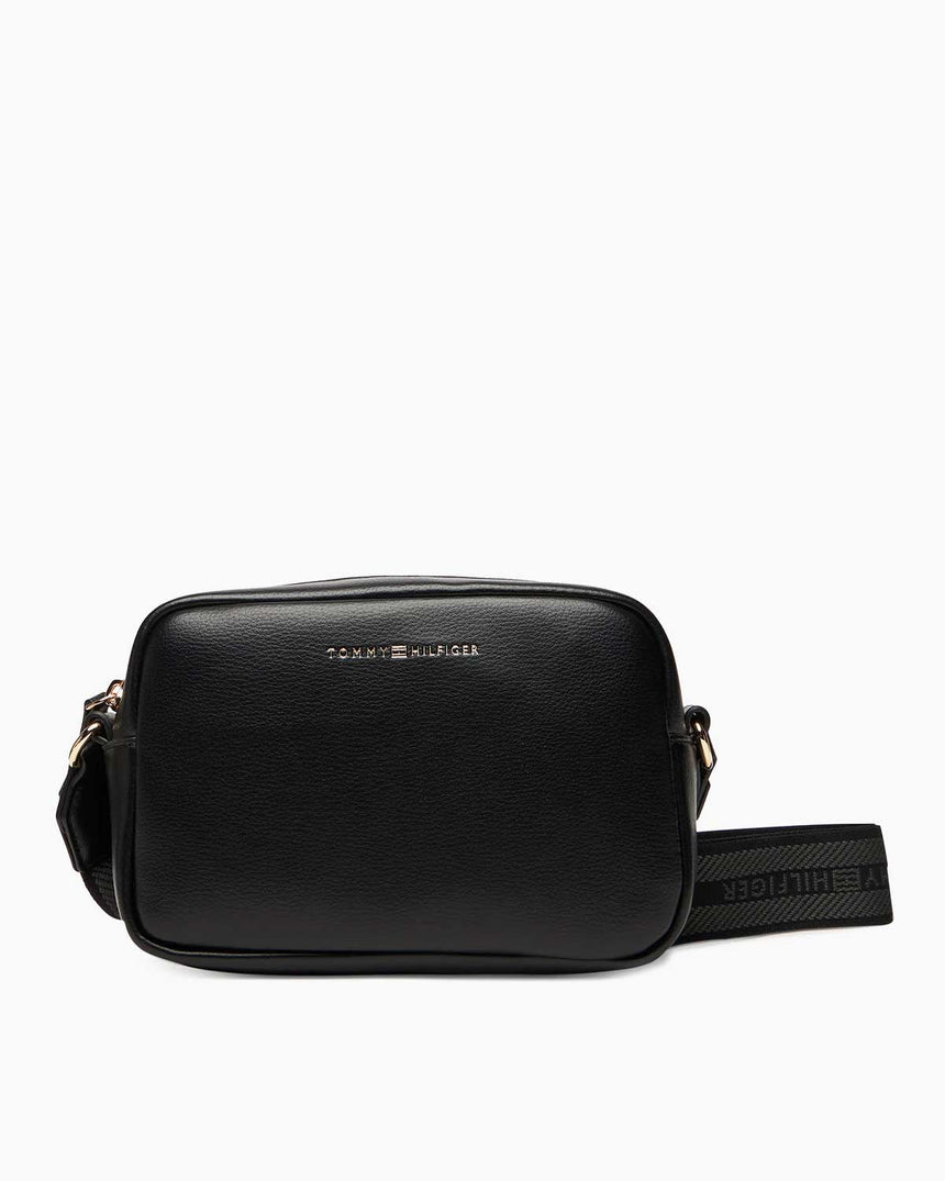 Tommy Hilfiger Logo Bantlı Kadın Çapraz Askılı Kamera Çantası Black