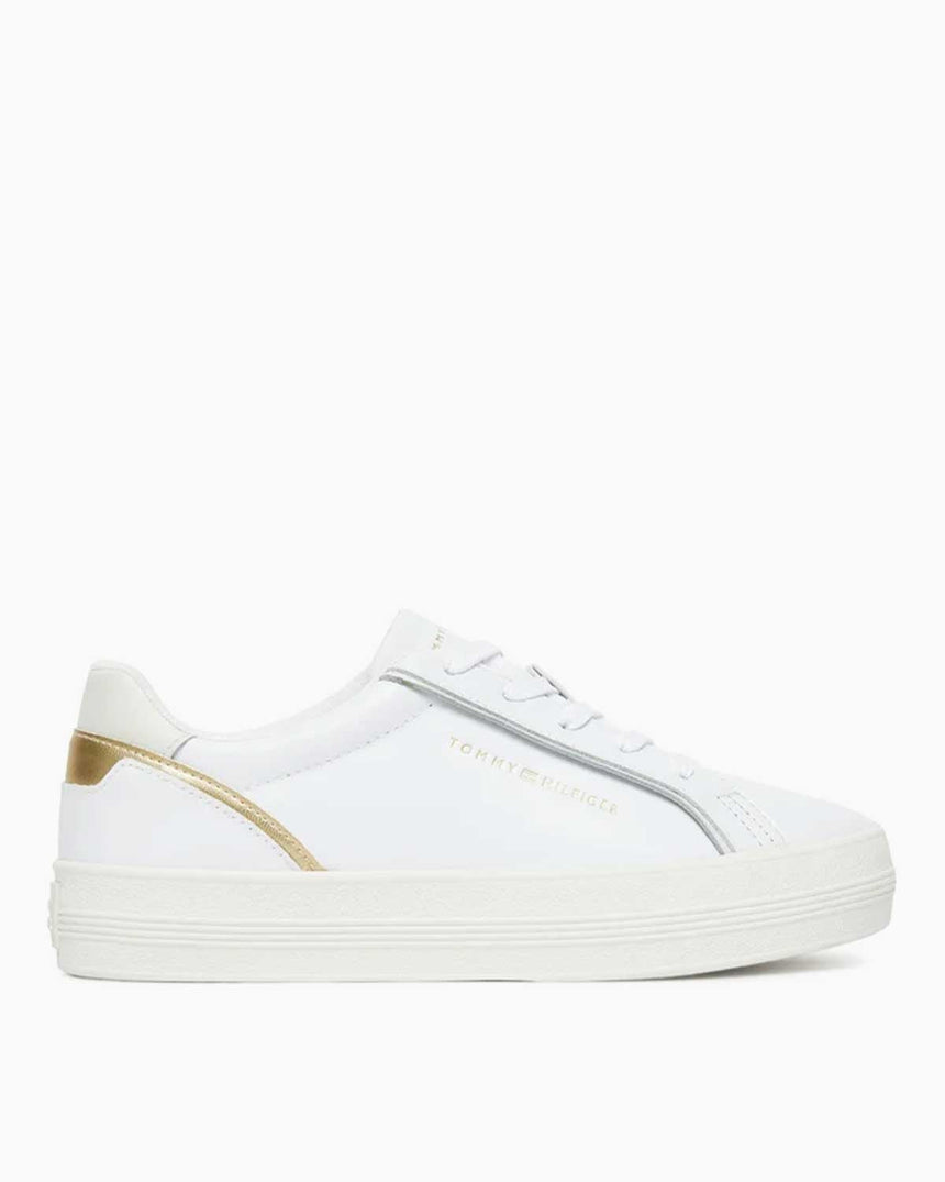 Tommy Hilfiger Kelsey Güçlendirilmiş Deri Kadın Sneaker White/Gold