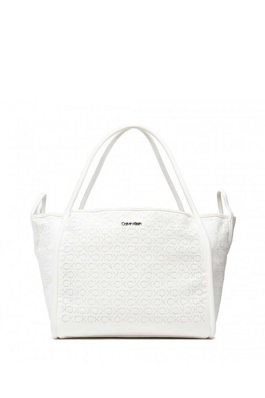 Calvin Klein Calvin Resort Carry All Bag Mesh Kadın Omuz Çantası Ck White