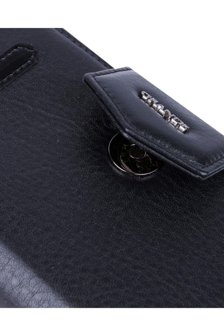 Grande 2 Küçük - 1 Büyük Şeffaf Bölmeli Kadın El Portföyü Siyah - Kırmızı