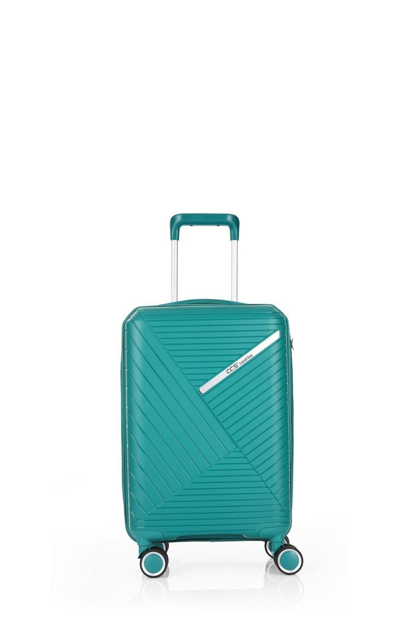 ÇÇS Diagonal Çizgili 55 cm Kabin Boy Valiz Turkuaz