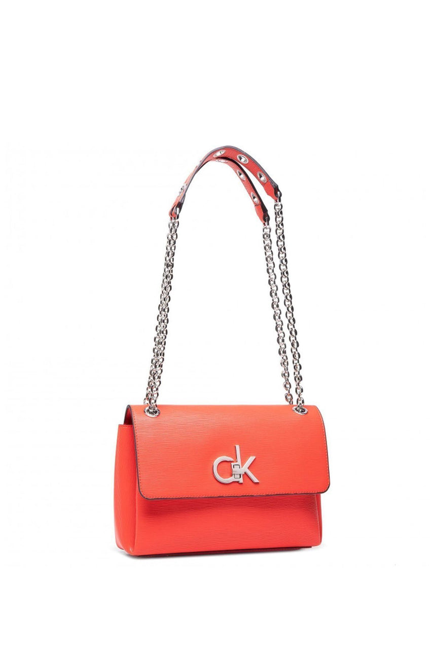 Calvin Klein Ew Conv Flap Xbody Md Eyelets Kadın Omuz Çantası Vibrant Coral