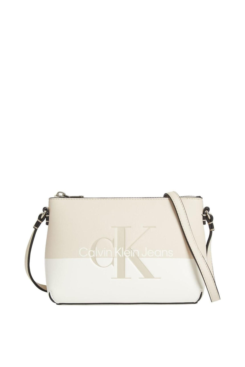 Calvin Klein Camera Pouch Bags Çapraz Askılı Kadın Çantası Tuscan Beige / White