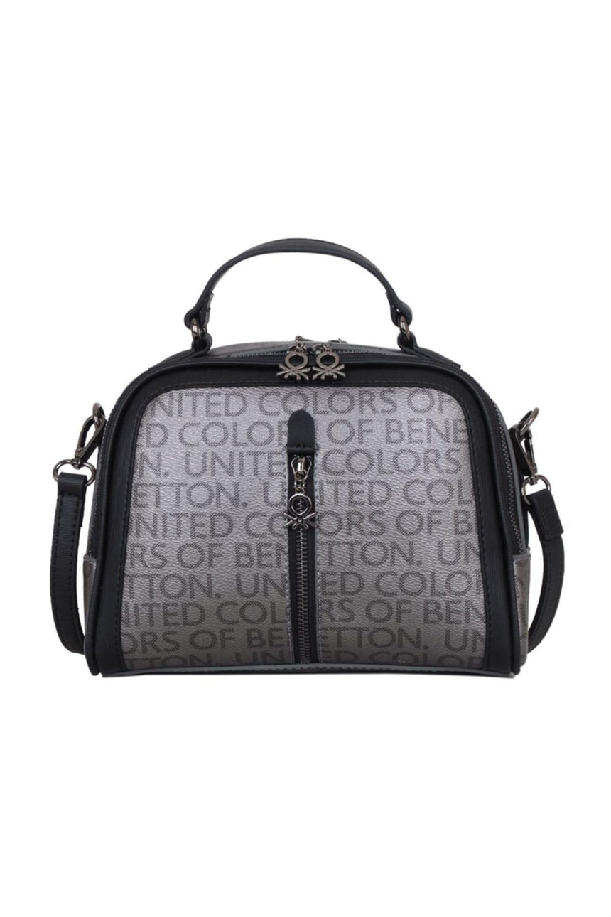 Benetton Klasik Small Çapraz Askılı Kadın Çantası Platin - Siyah