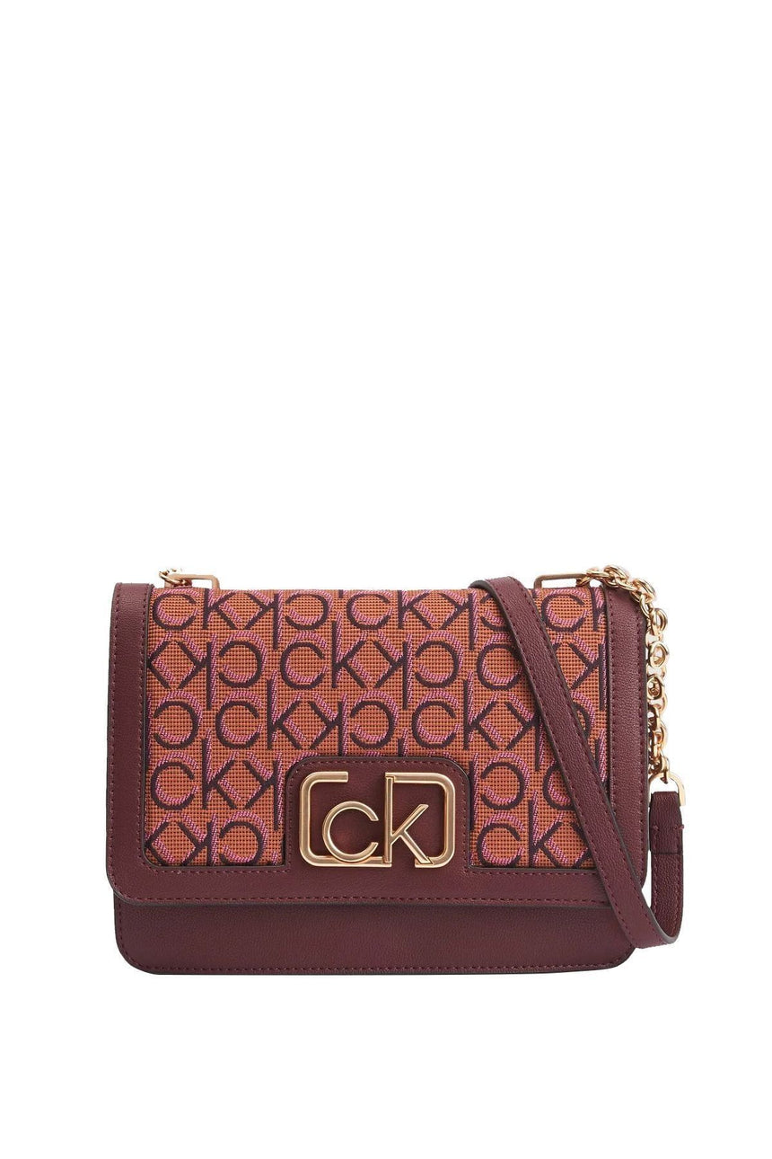 Calvin Klein Flap Shoulder Bag Md J Çapraz Askılı Kadın Çantası Cognac Mix