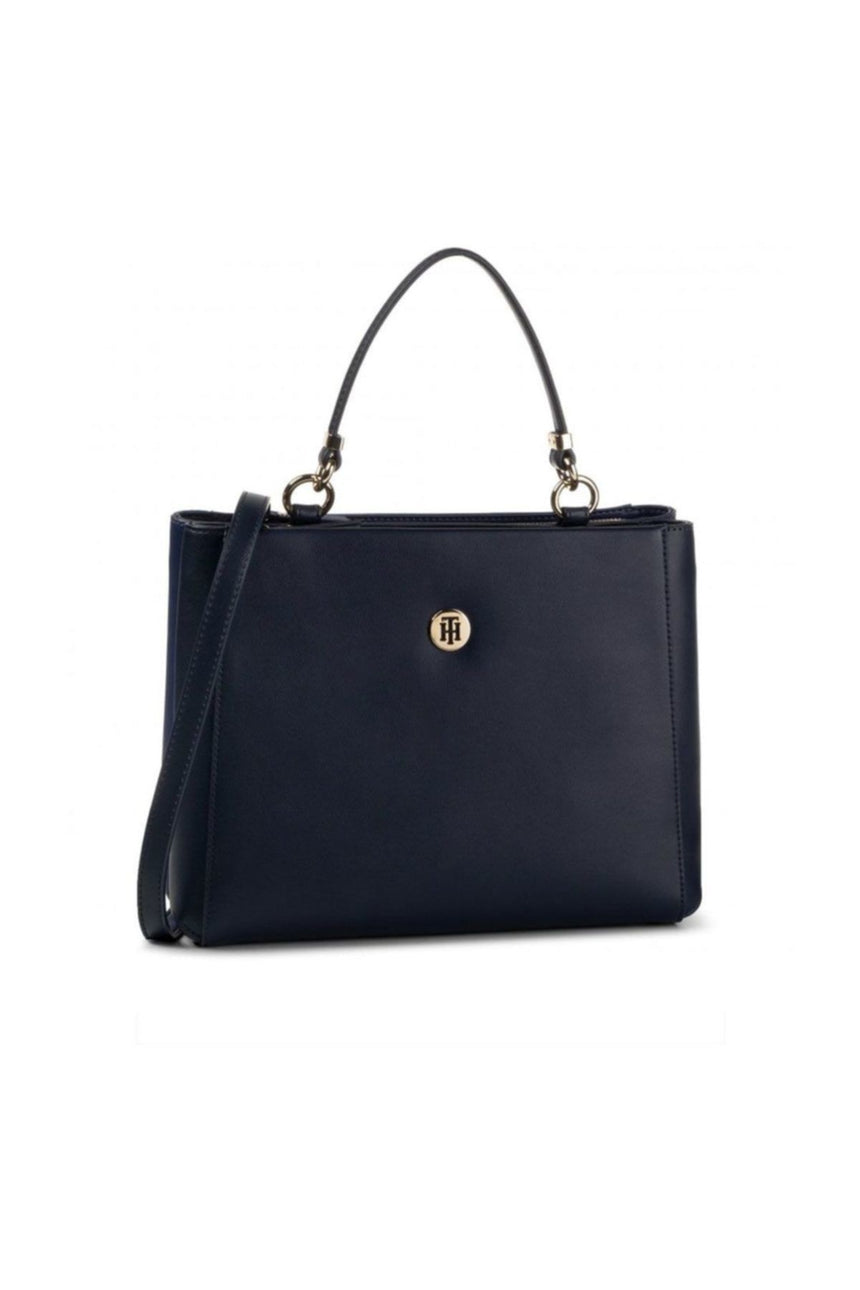 Tommy Hilfiger Smooth Med Satchel Kadın El Çantası Corporate Mix