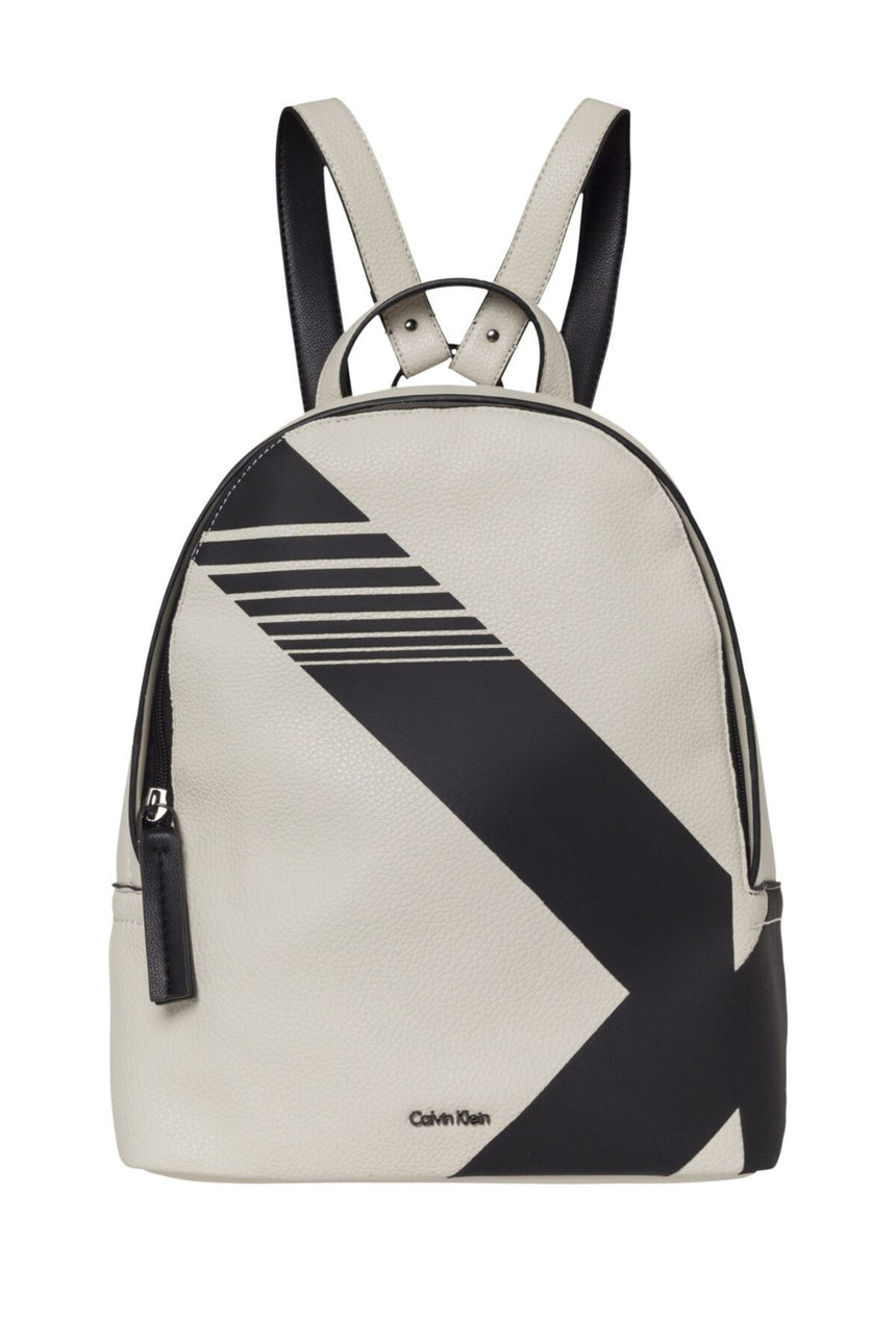 Calvin Klein Nicky Backpack Stripe Kadın Sırt Çantası Dusted Ivory / Black