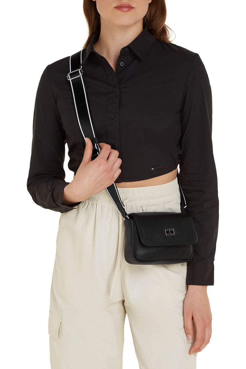 Tommy Hilfiger City Girl Small Flap Crossover Çapraz Askılı Çanta Black