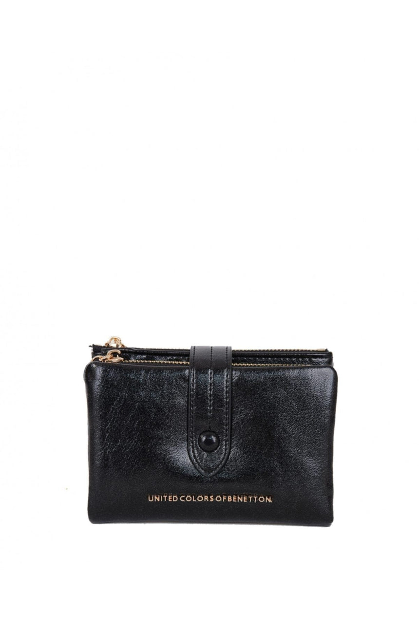 Benetton 3 Blok Mini Kadın Cüzdanı Siyah