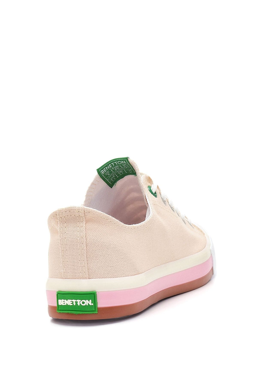 Benetton Renkli Tabanlı Kadın Sneakers Bej
