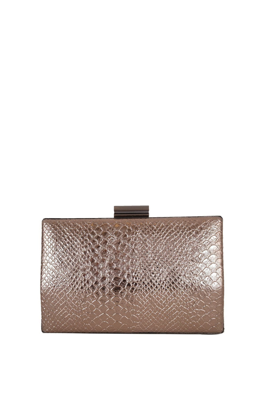 Axpe Metal Tokalı Abiye Çanta Platin