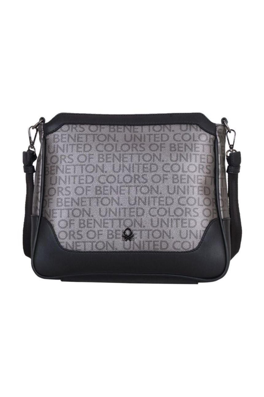 Benetton Mono Çapraz Askılı Kadın Çantası Platin - Siyah