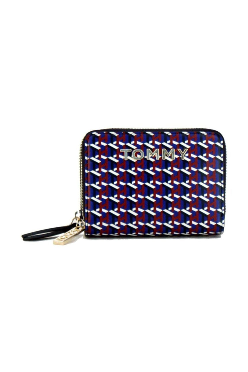 Tommy Hilfiger Iconic Med DBL Kadın Cüzdanı Tommy Navy - Monogram