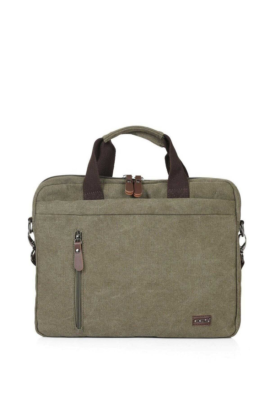 Ççs 15,6'' Kanvas Çapraz Askılı Evrak Çantası Yeşil