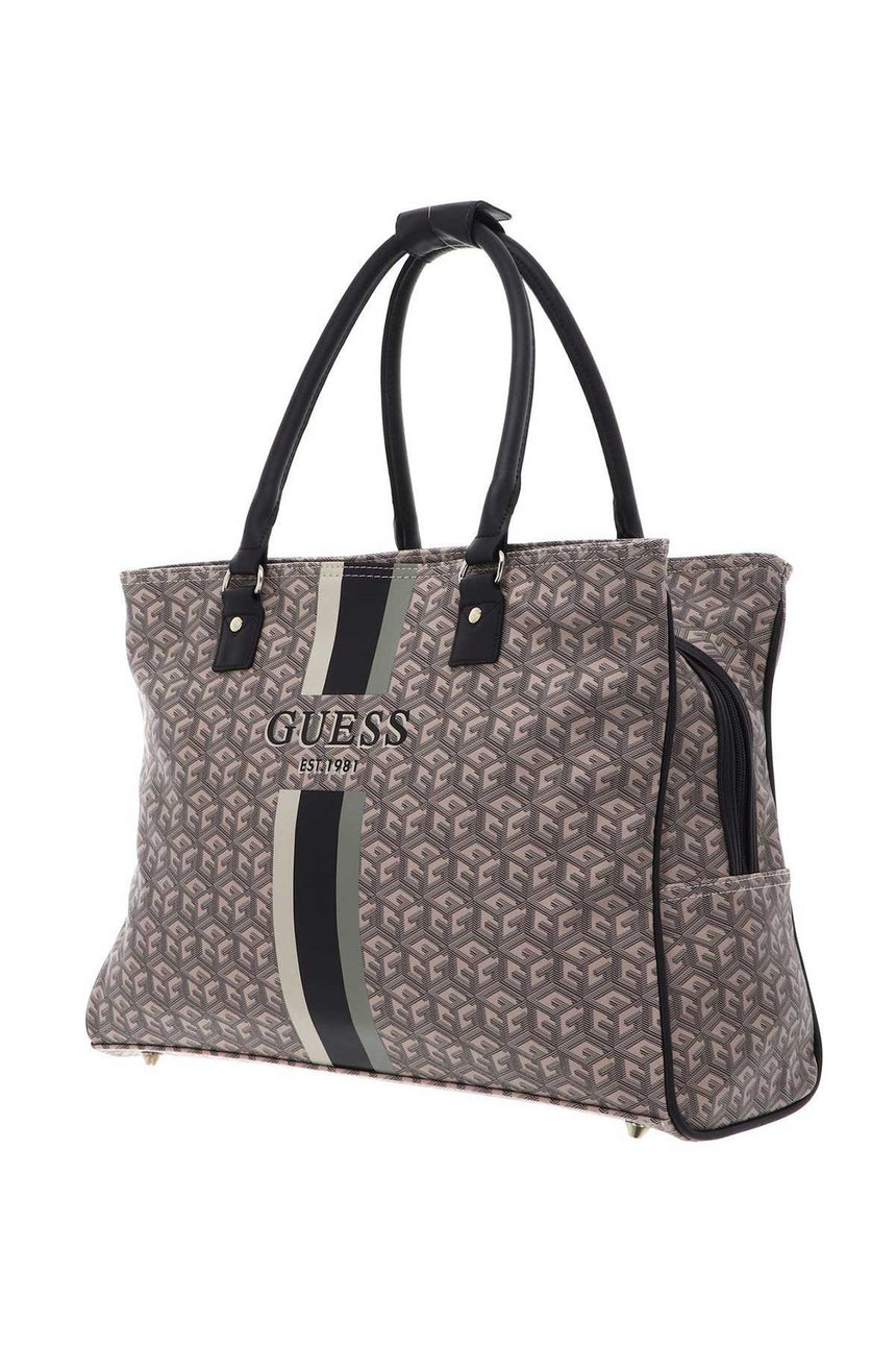 Guess Wilder Shopper Tote Seyahat Çantası Espresso Logo