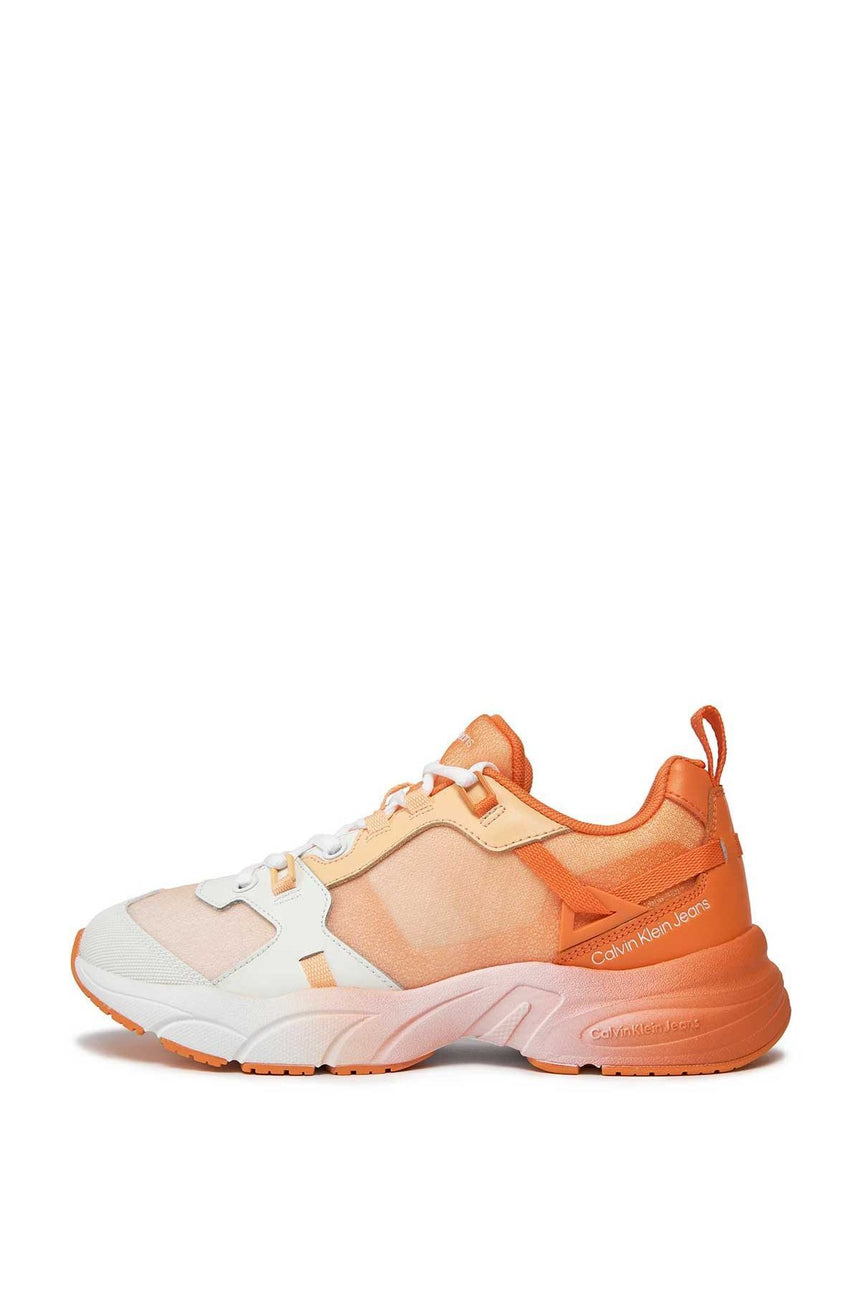 Calvin Klein Retro Tennis Low Lace Up Sneakers Orange
