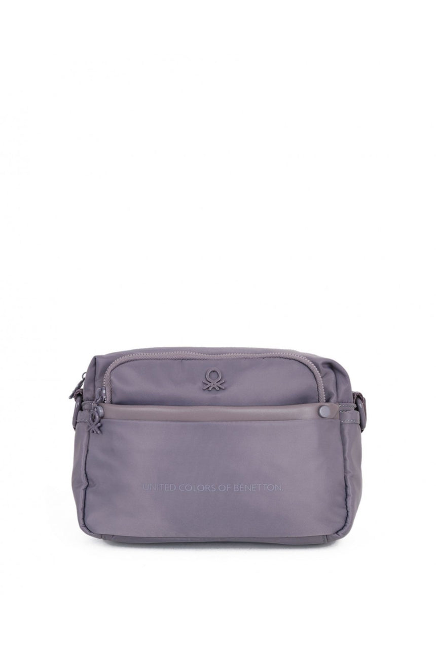 Benetton Dört Bölmeli Çapraz Askılı Kadın Çantası Koyu Gri