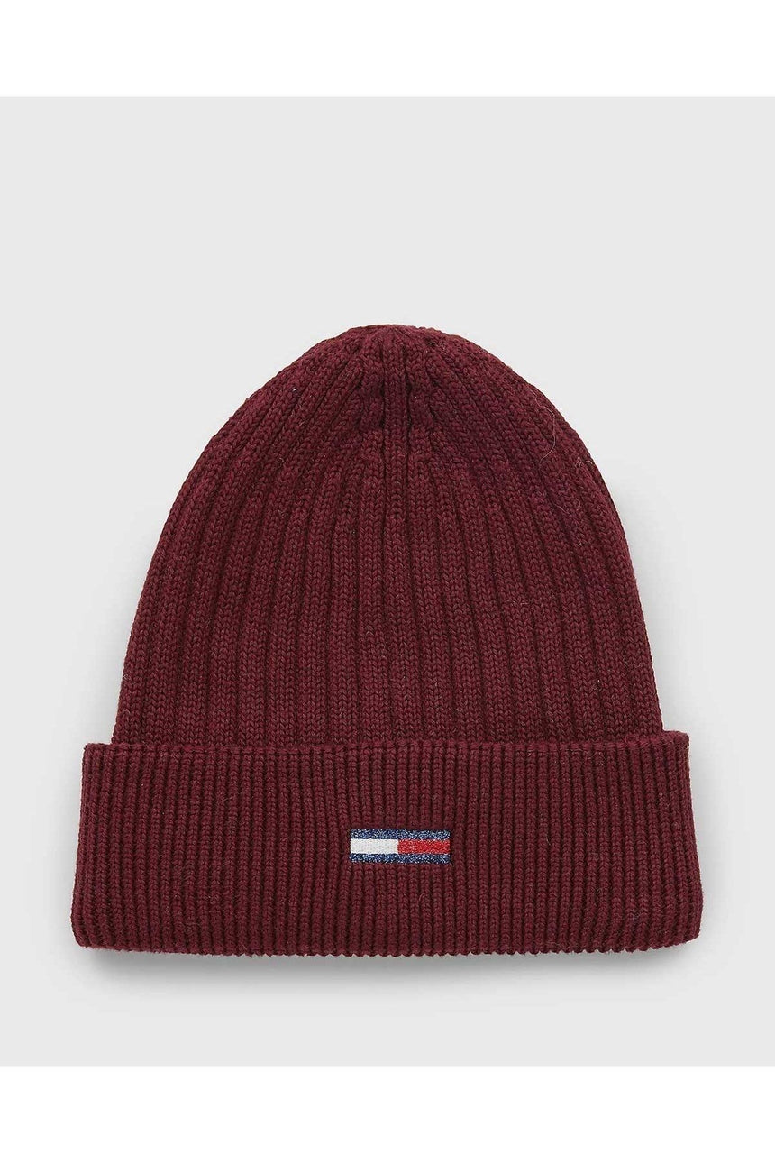 Tommy Hilfiger Knitted Hat Kadın Bere Deep Rouge