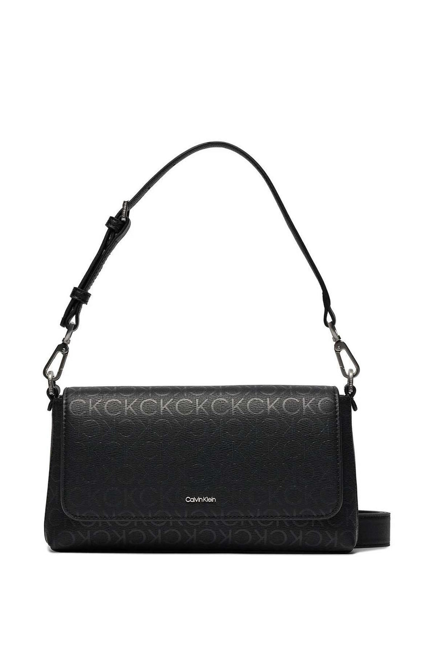 Calvin Klein Must Shoulder Bag Monogram Baskılı Omuz Çantası Black