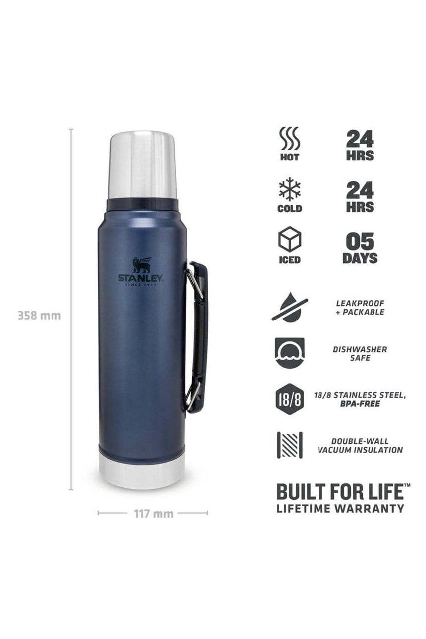 Stanley Efsane Klasik Seri-1 Litre Vakumlu Çelik Termos Nightfall