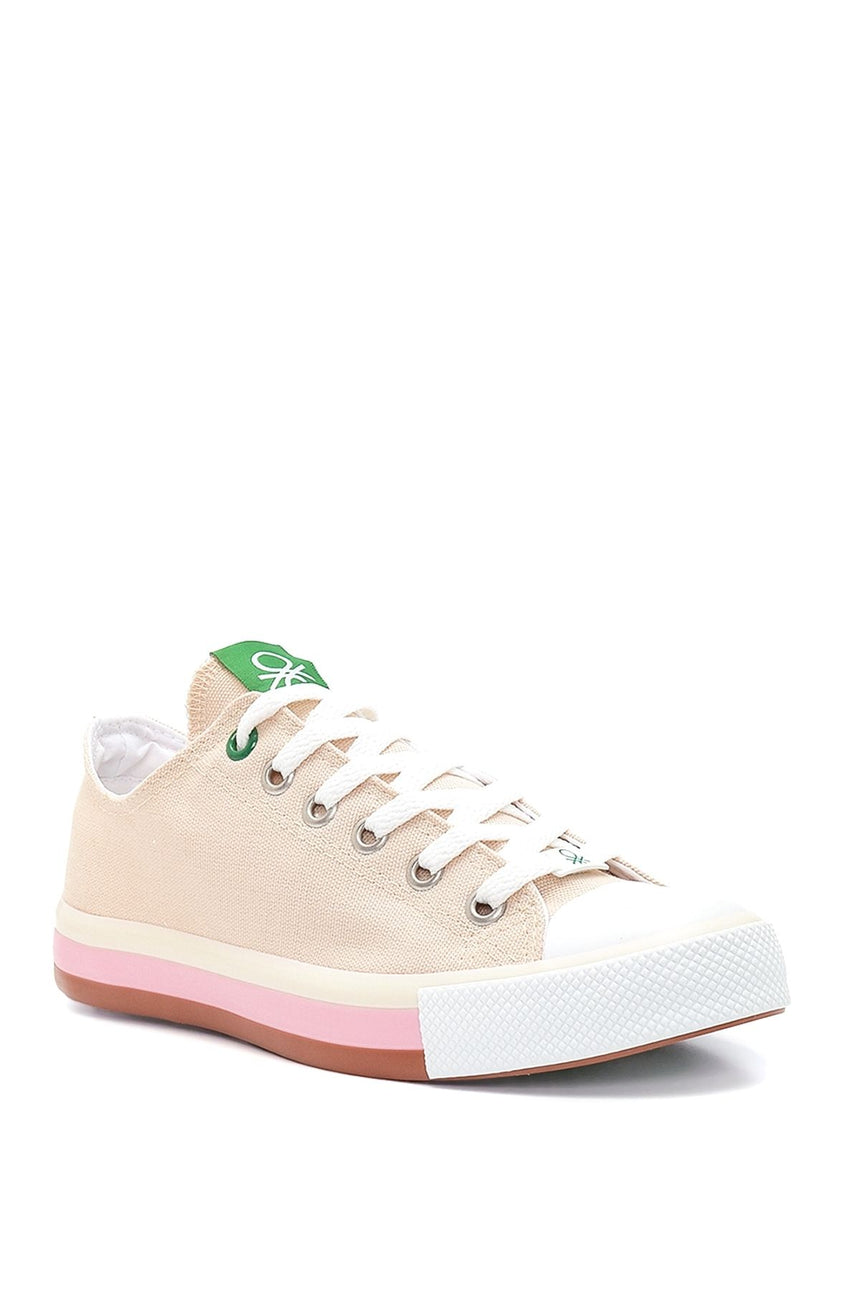 Benetton Renkli Tabanlı Kadın Sneakers Bej
