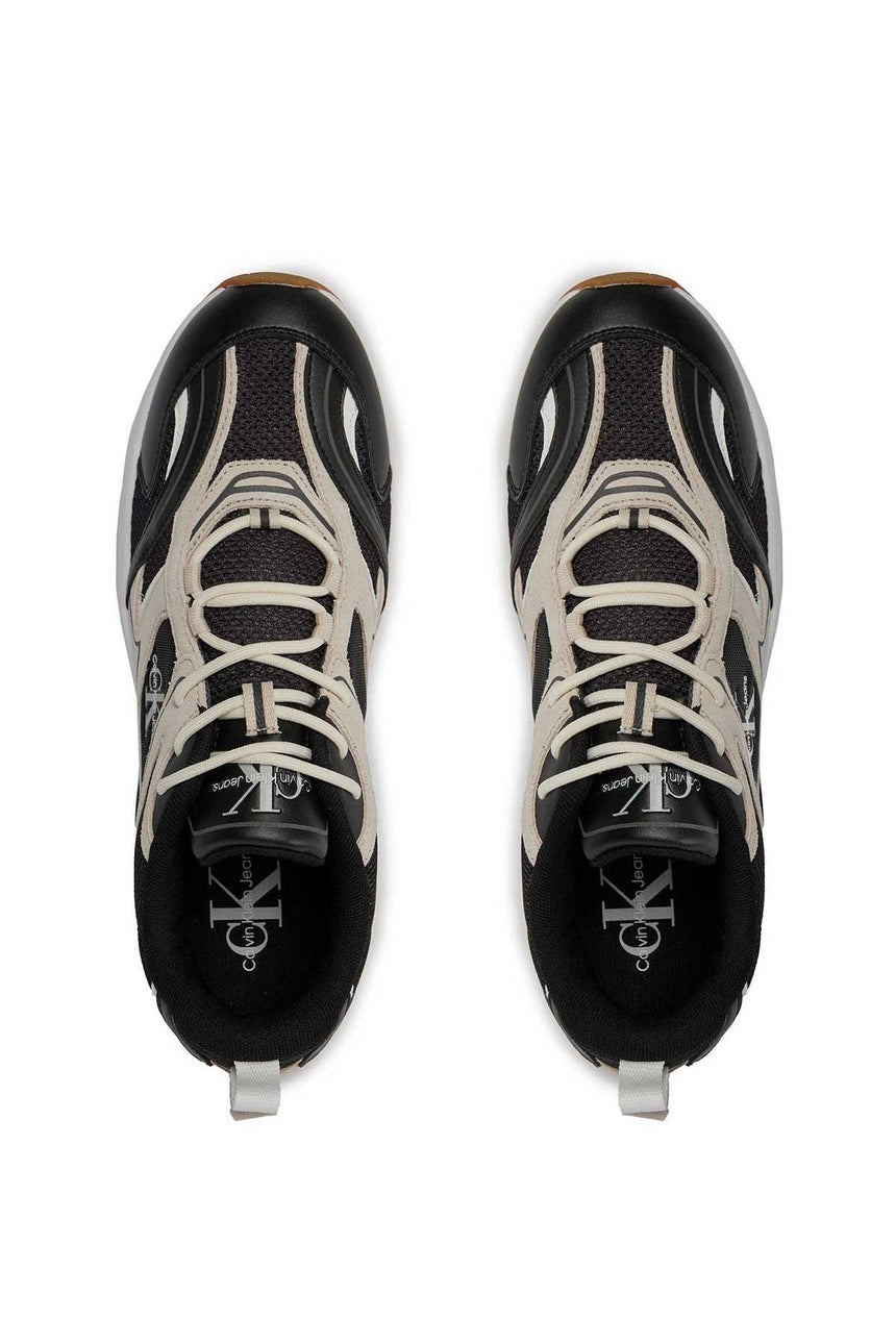 Calvin Klein Retro Tennis Logo Detaylı Sneakers Black/Eggshell/Bright White