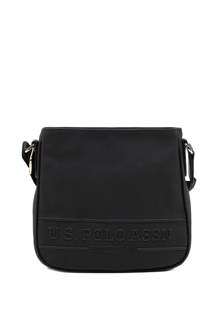 U.s Polo Assn Kabartma İkonik Logo Baskılı Çapraz Askılı Çanta Siyah - Siyah