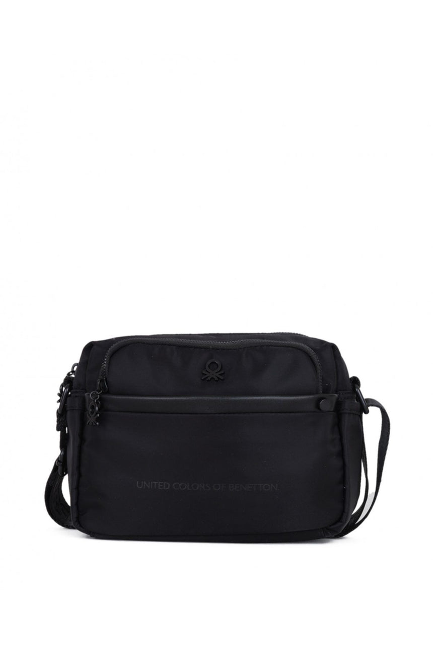Benetton Dört Bölmeli Çapraz Askılı Kadın Çantası Siyah