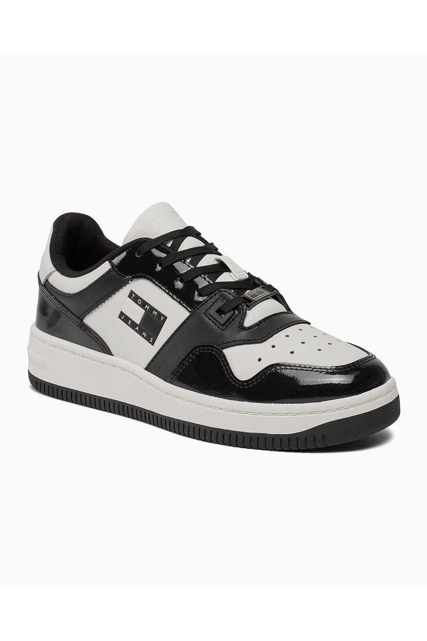 Tommy Hilfiger Retro Basket Patent Sneakers Black/Ivory